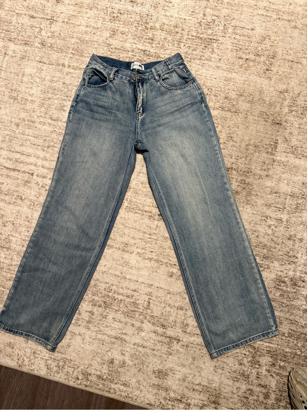 Fashion Nova Women's Straight Leg Jeans - Light Blue Denim